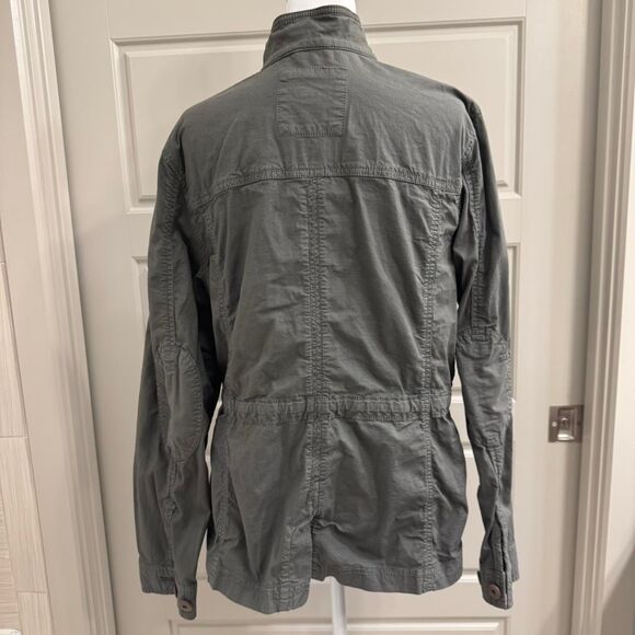 L.L.Bean Grey Utility Cargo Jacket Button Zip Front Women’s Medium Outdoor - Picture 3 of 4